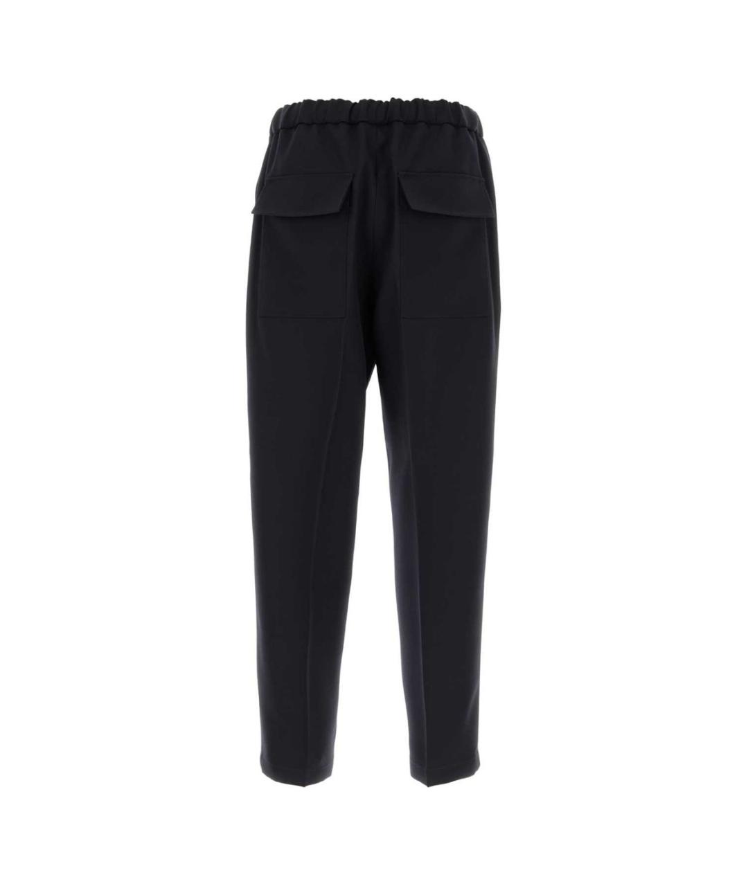 JIL SANDER Синие шерстяные повседневные брюки, фото 2
