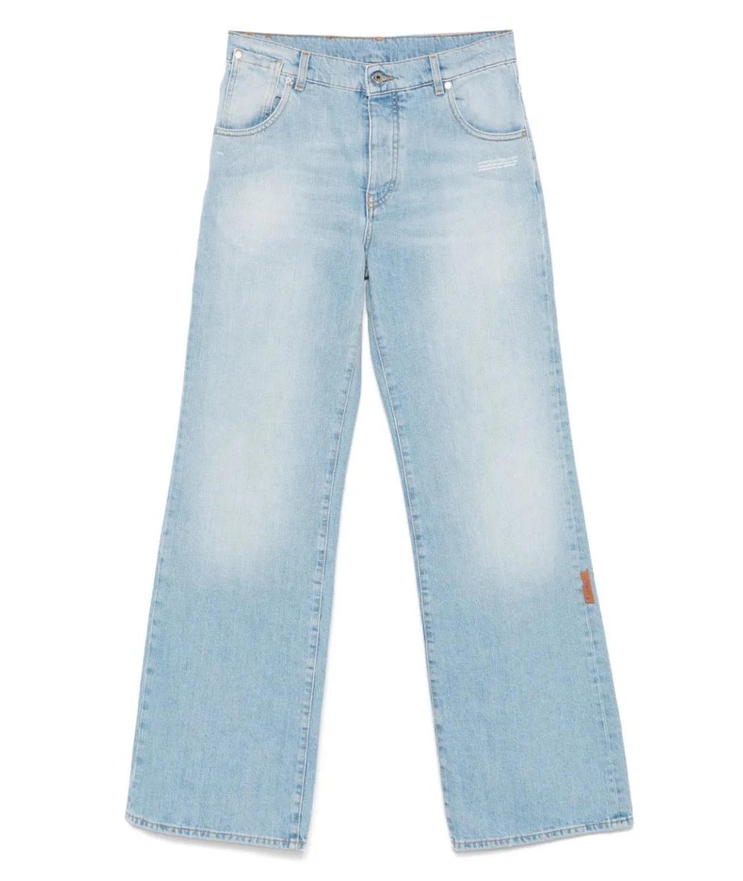 OFF-WHITE Голубые хлопковые прямые джинсы, фото 1