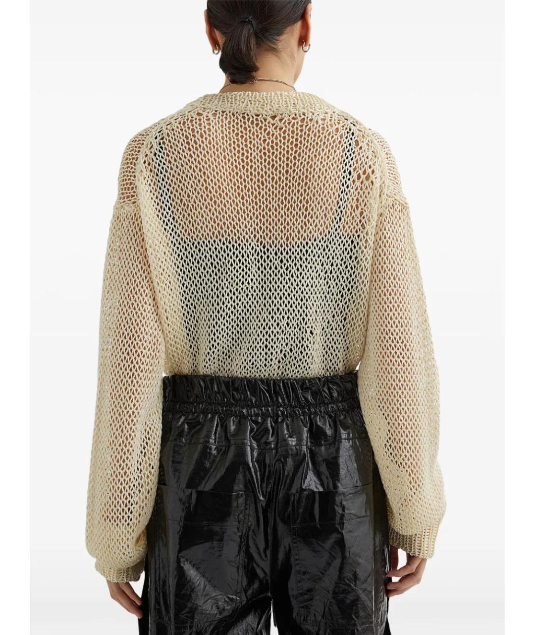 JIL SANDER Золотой шелковый джемпер / свитер, фото 4