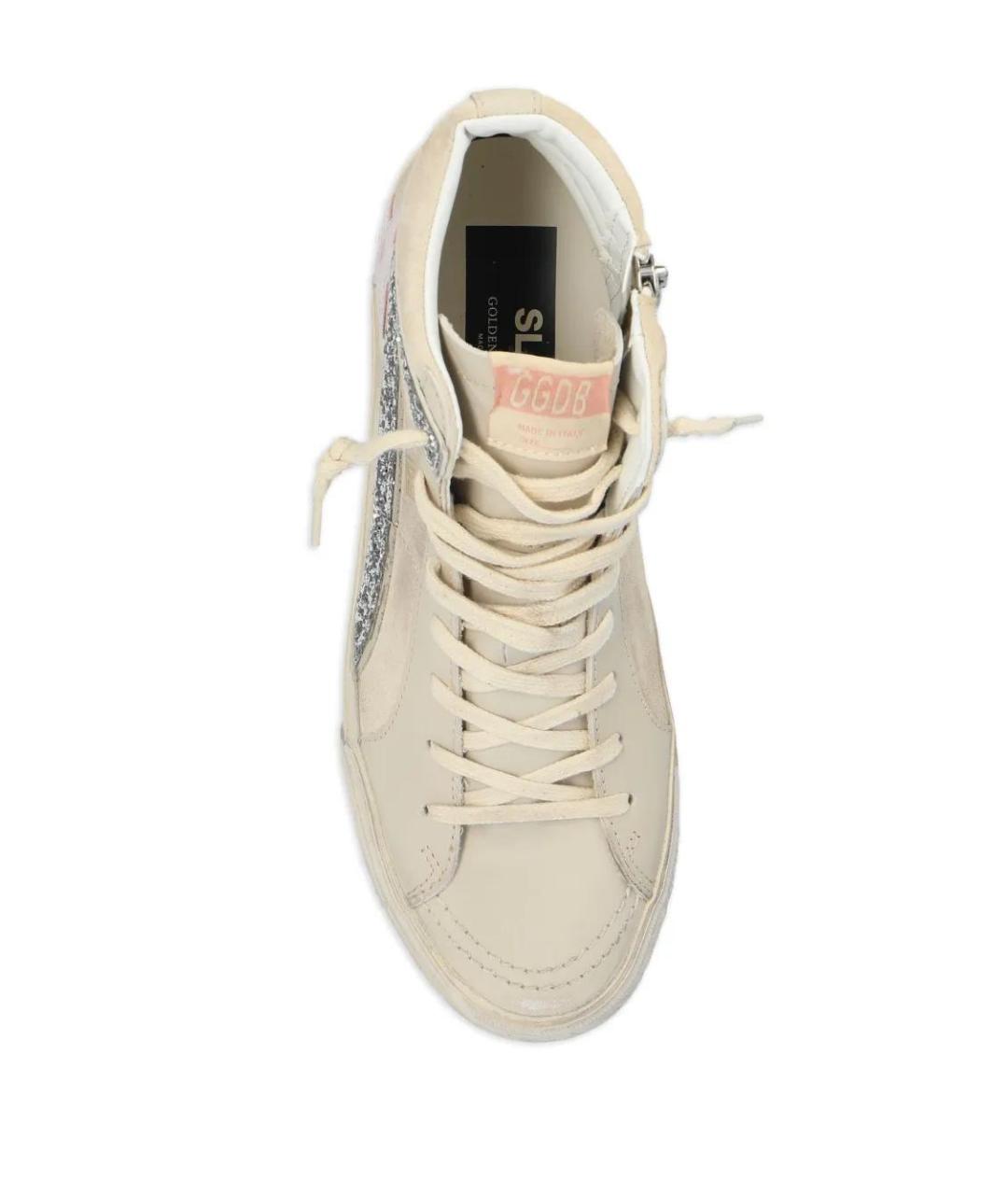 GOLDEN GOOSE DELUXE BRAND Бежевые кожаные кеды, фото 4