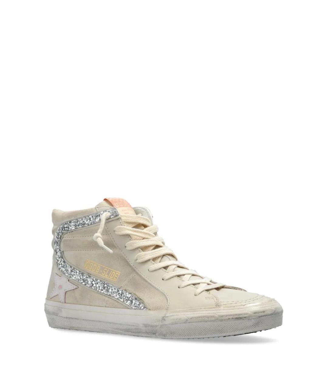 GOLDEN GOOSE DELUXE BRAND Бежевые кожаные кеды, фото 2