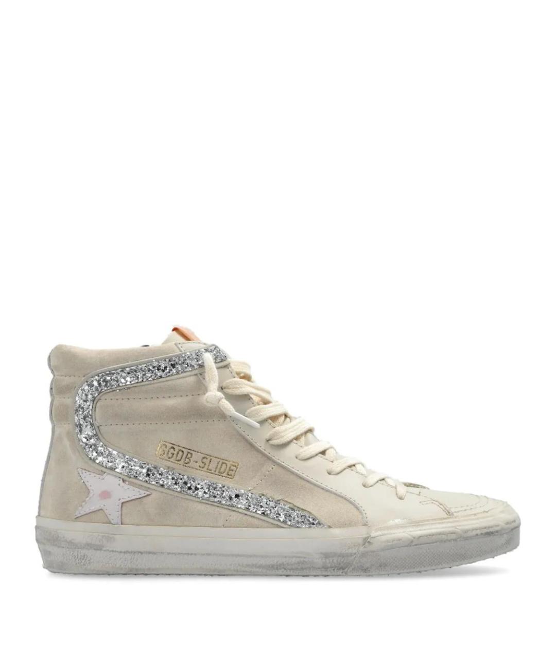 GOLDEN GOOSE DELUXE BRAND Бежевые кожаные кеды, фото 1