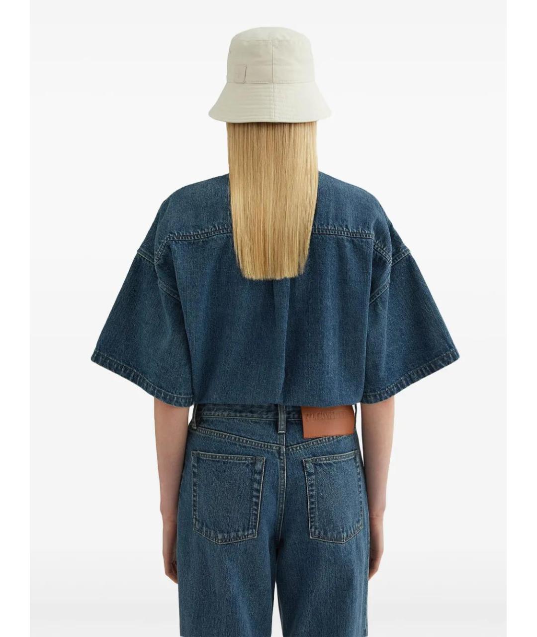 JIL SANDER Синяя хлопковая рубашка, фото 4