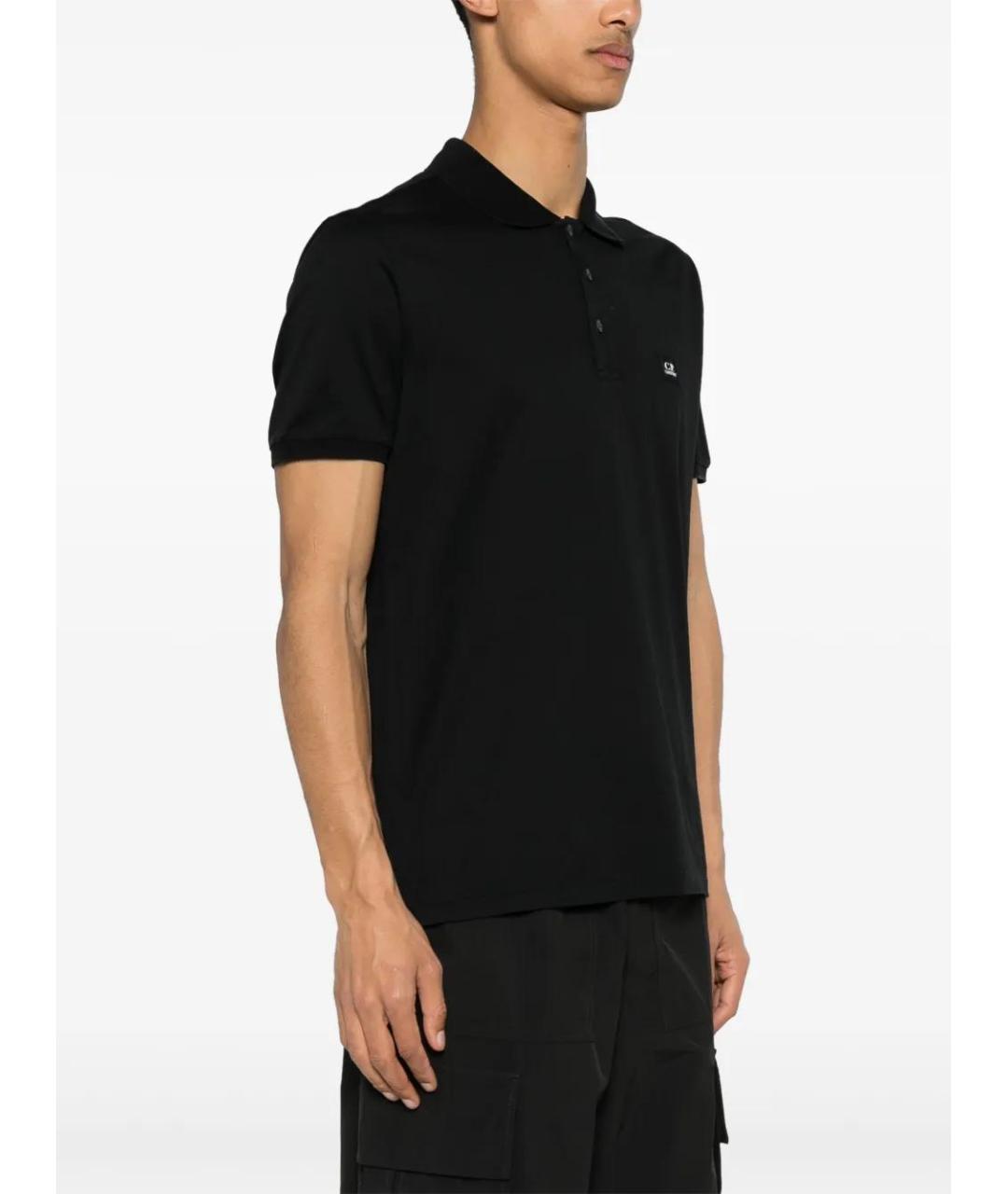 CP COMPANY Черное хлопковое поло с коротким рукавом, фото 3