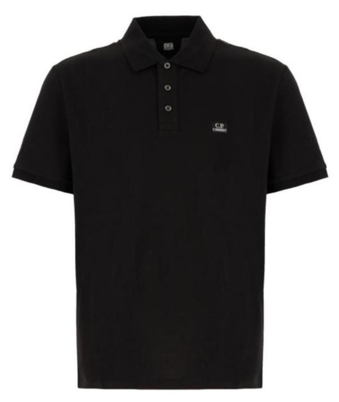 CP COMPANY Черное хлопковое поло с коротким рукавом, фото 1