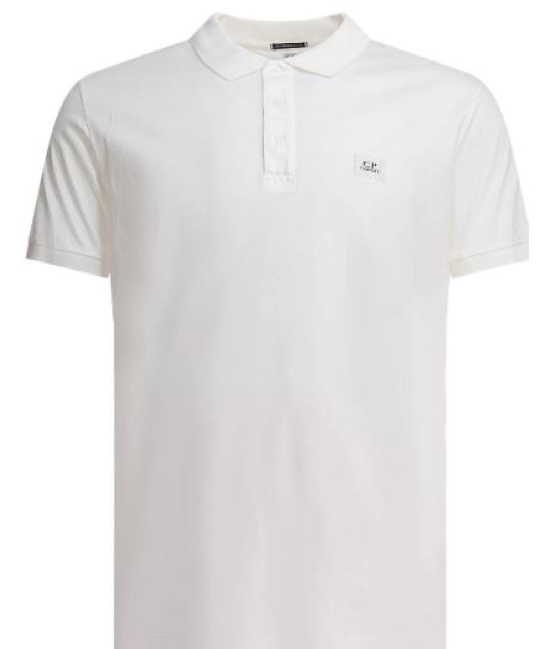 CP COMPANY Белое хлопковое поло с коротким рукавом, фото 1