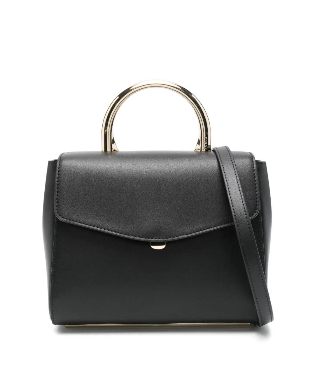 FURLA Черная кожаная сумка с короткими ручками, фото 1