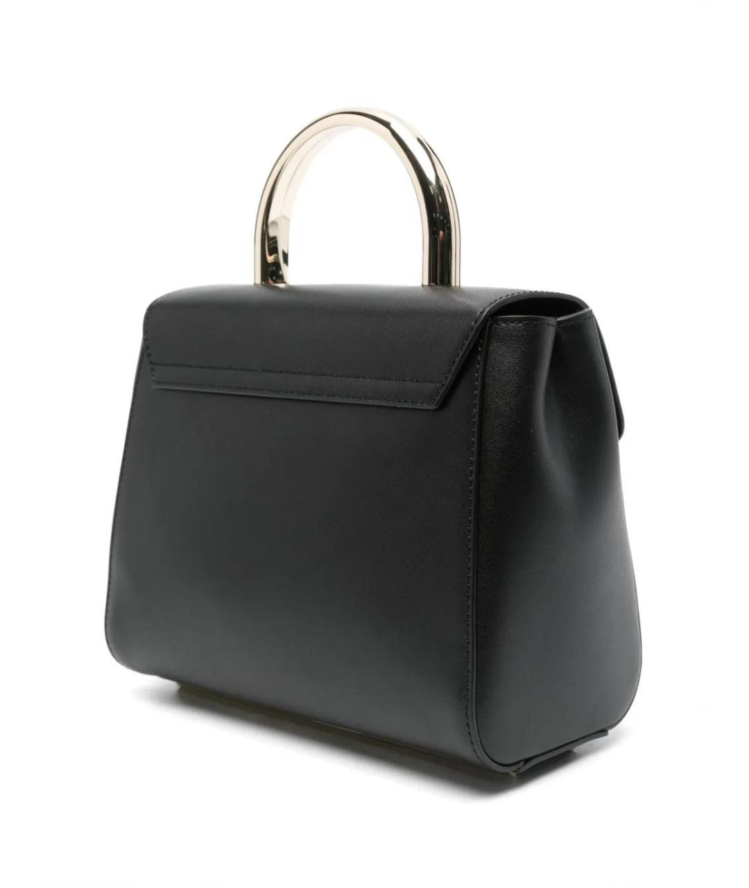 FURLA Черная кожаная сумка с короткими ручками, фото 3