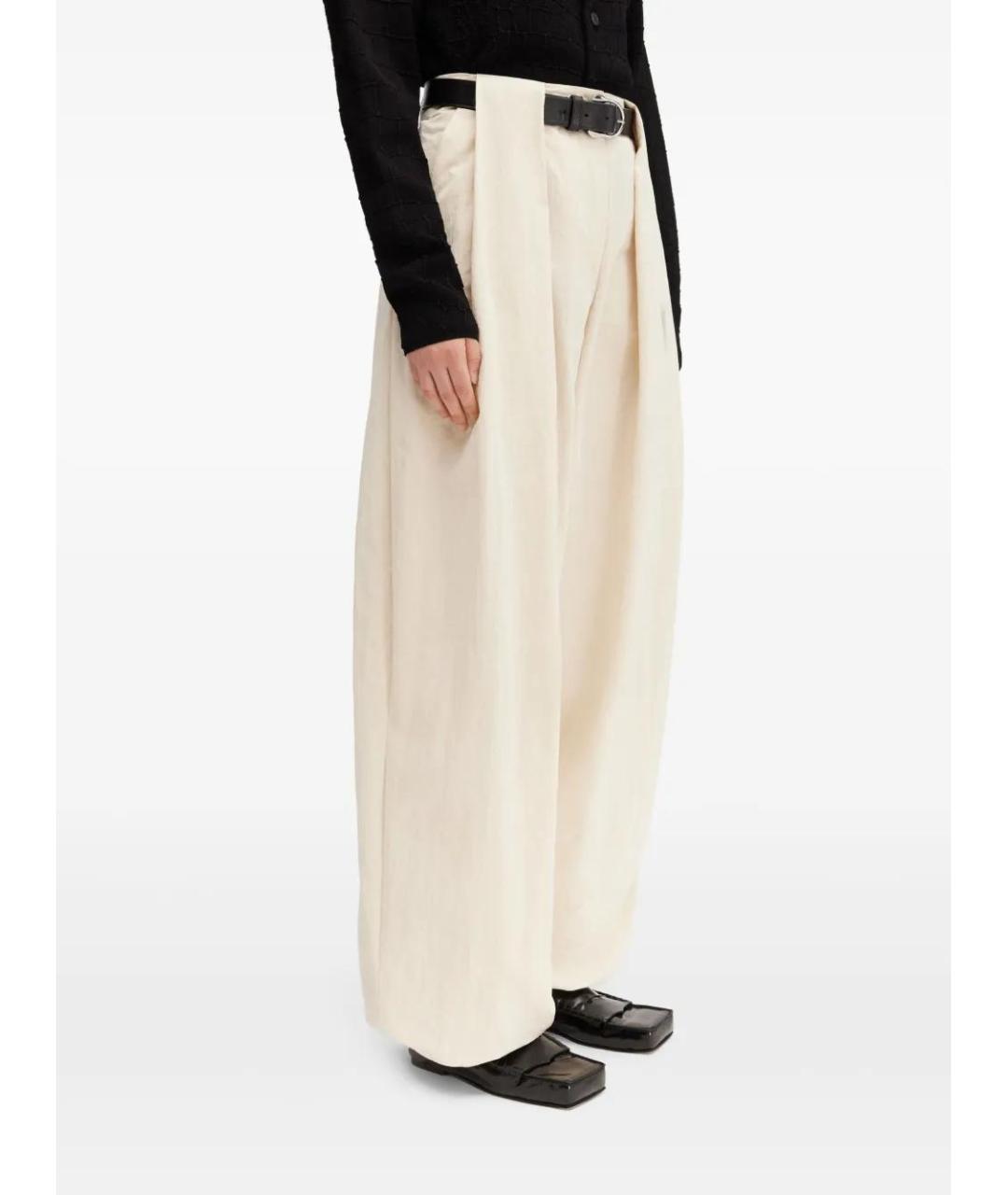 JACQUEMUS Бежевые полиамидовые прямые брюки, фото 4