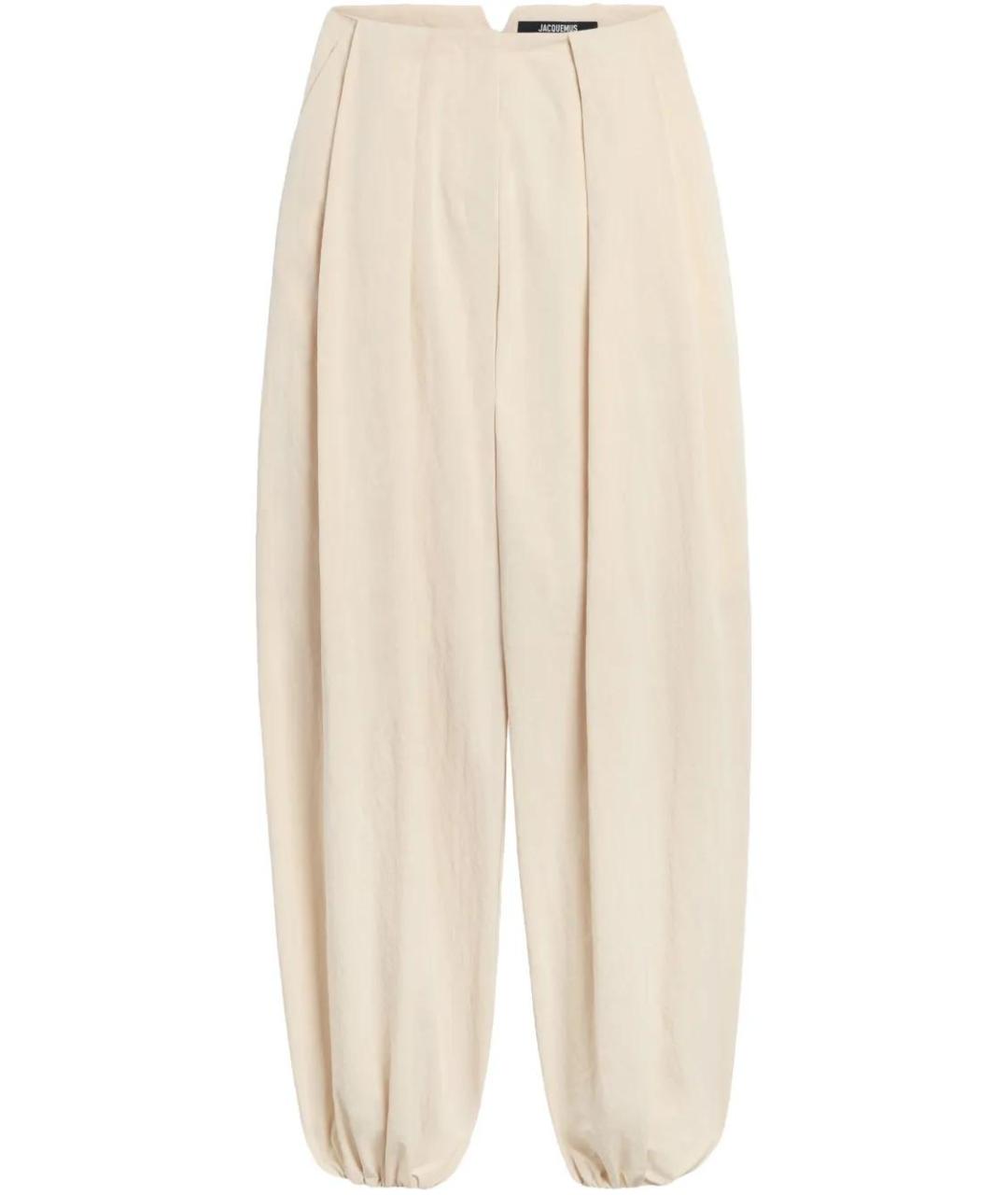 JACQUEMUS Бежевые полиамидовые прямые брюки, фото 1
