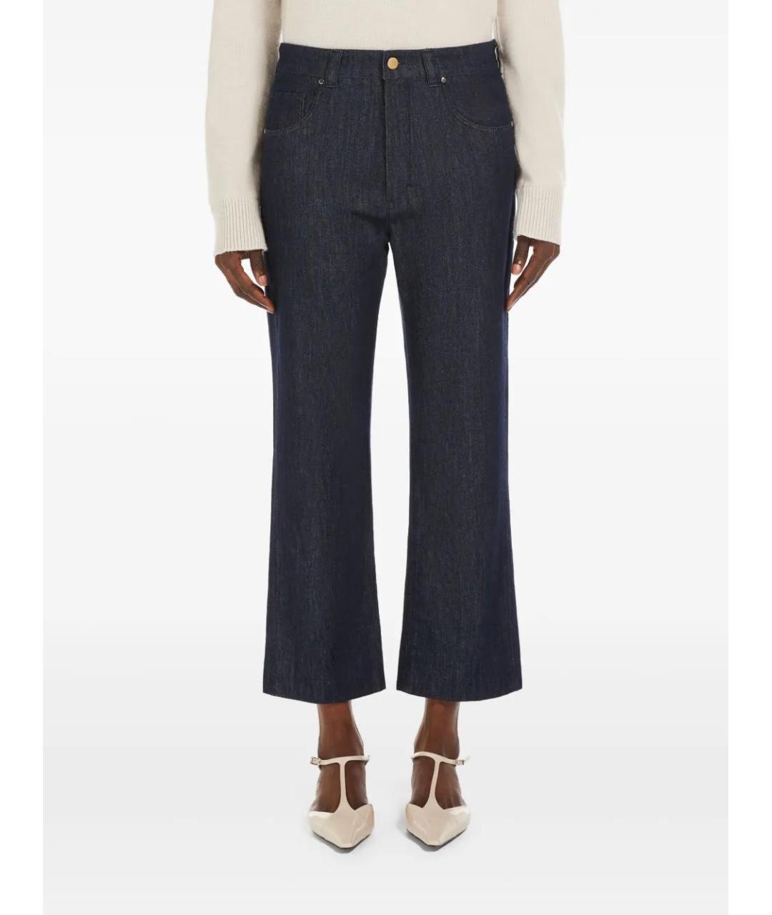 'S MAX MARA Темно-синие хлопковые джинсы клеш, фото 2