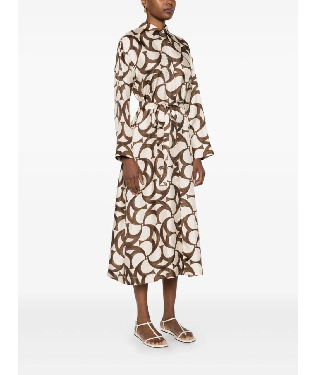 'S MAX MARA Мульти шелковое повседневное платье, фото 3