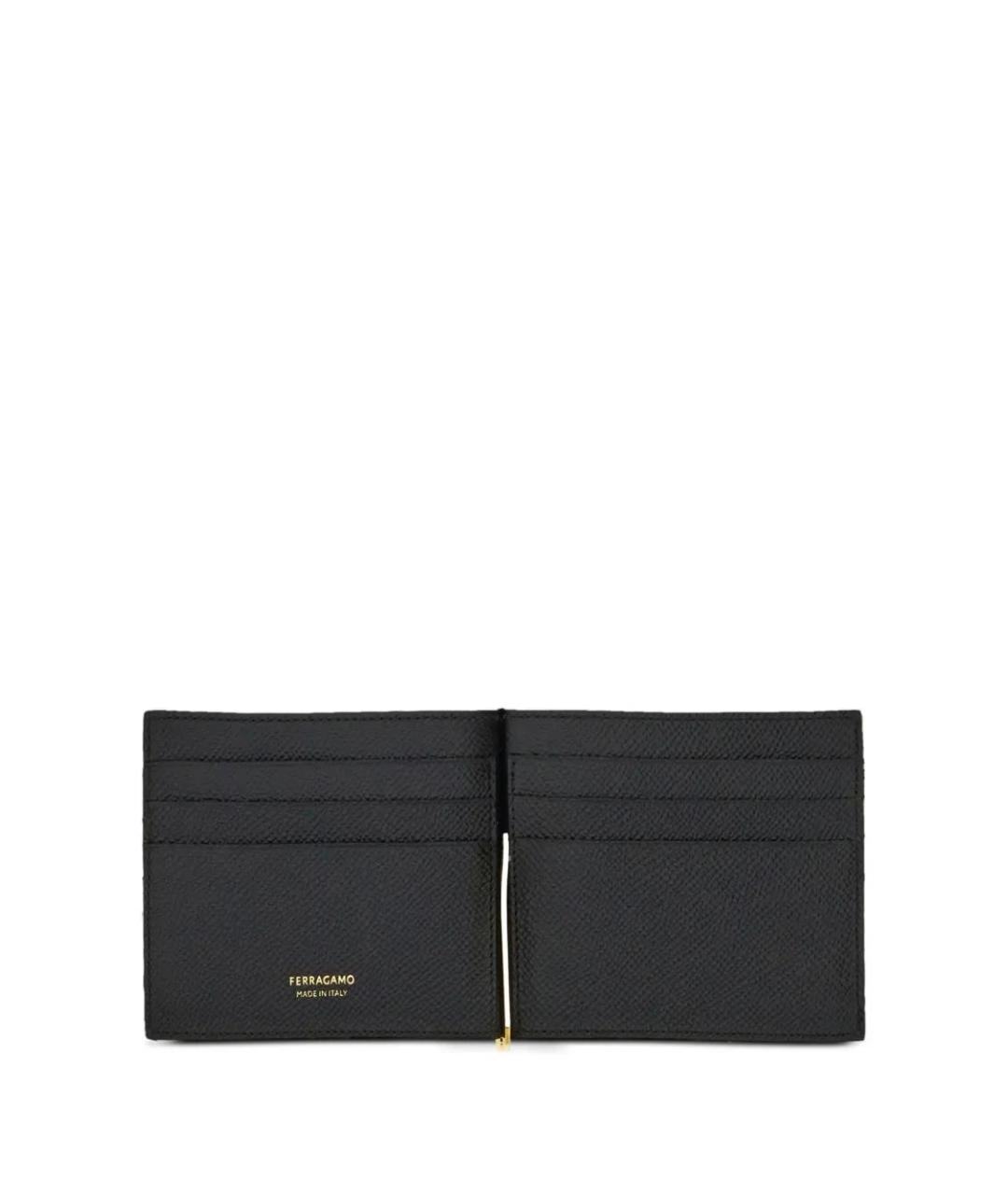 FERRAGAMO Черный кожаный кошелек, фото 4