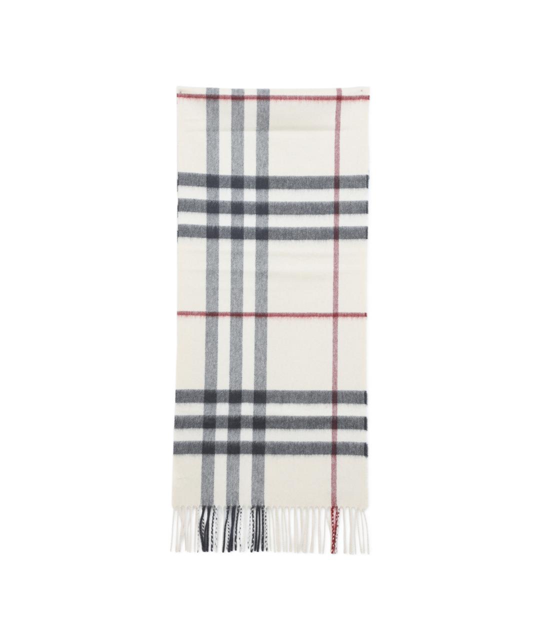 BURBERRY Белый кашемировый шарф, фото 1