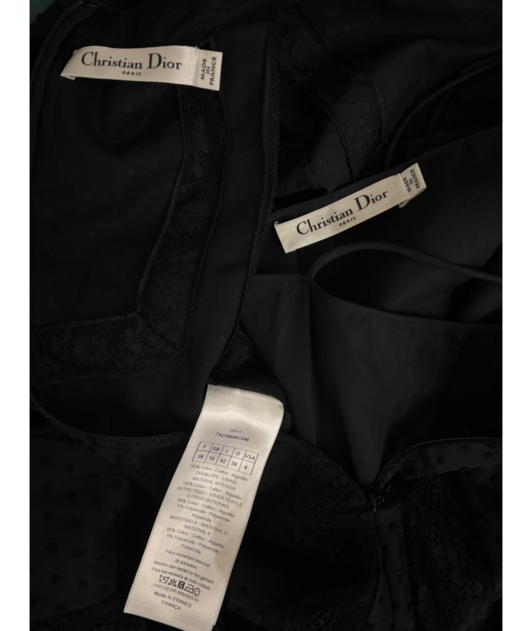 CHRISTIAN DIOR Черное хлопковое коктейльное платье, фото 5