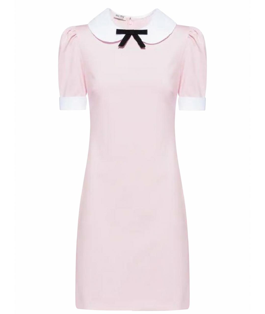 MIU MIU Розовое вискозное повседневное платье, фото 1