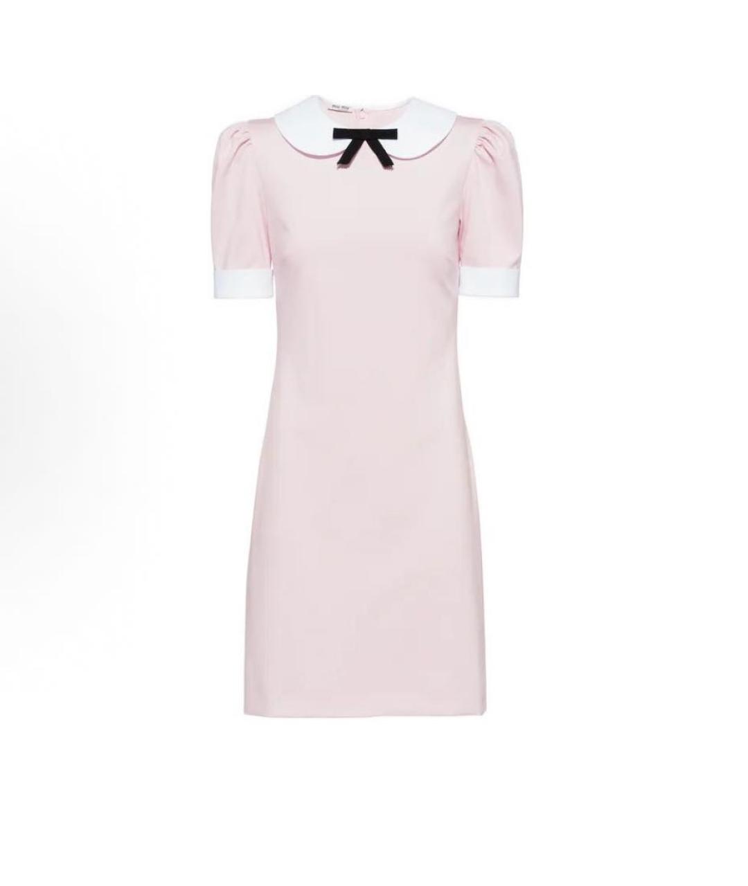 MIU MIU Розовое вискозное повседневное платье, фото 5
