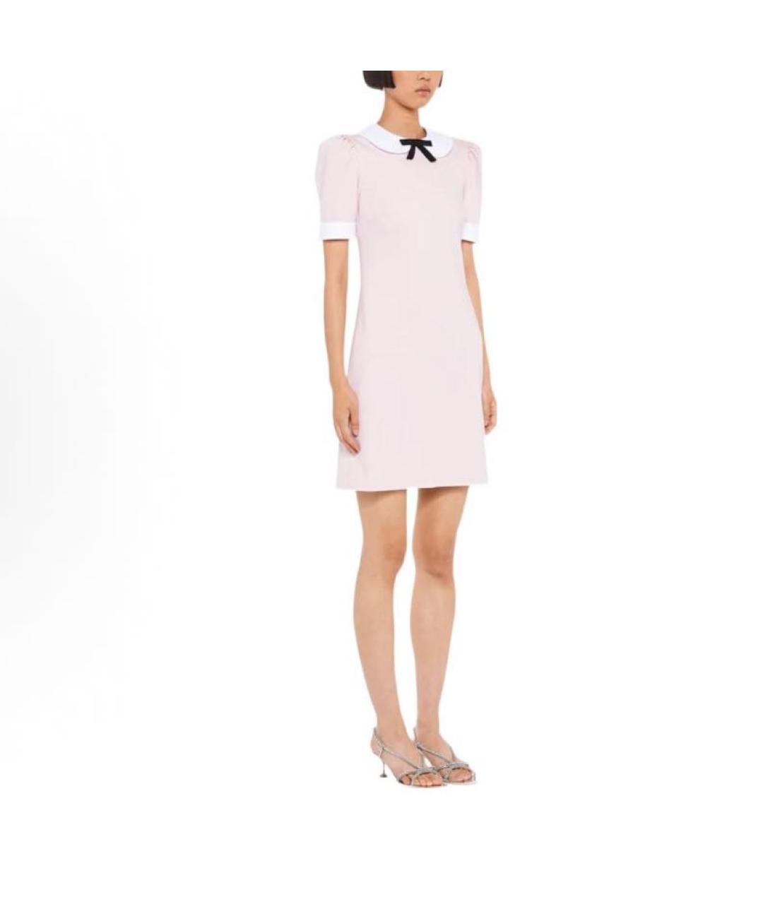 MIU MIU Розовое вискозное повседневное платье, фото 4