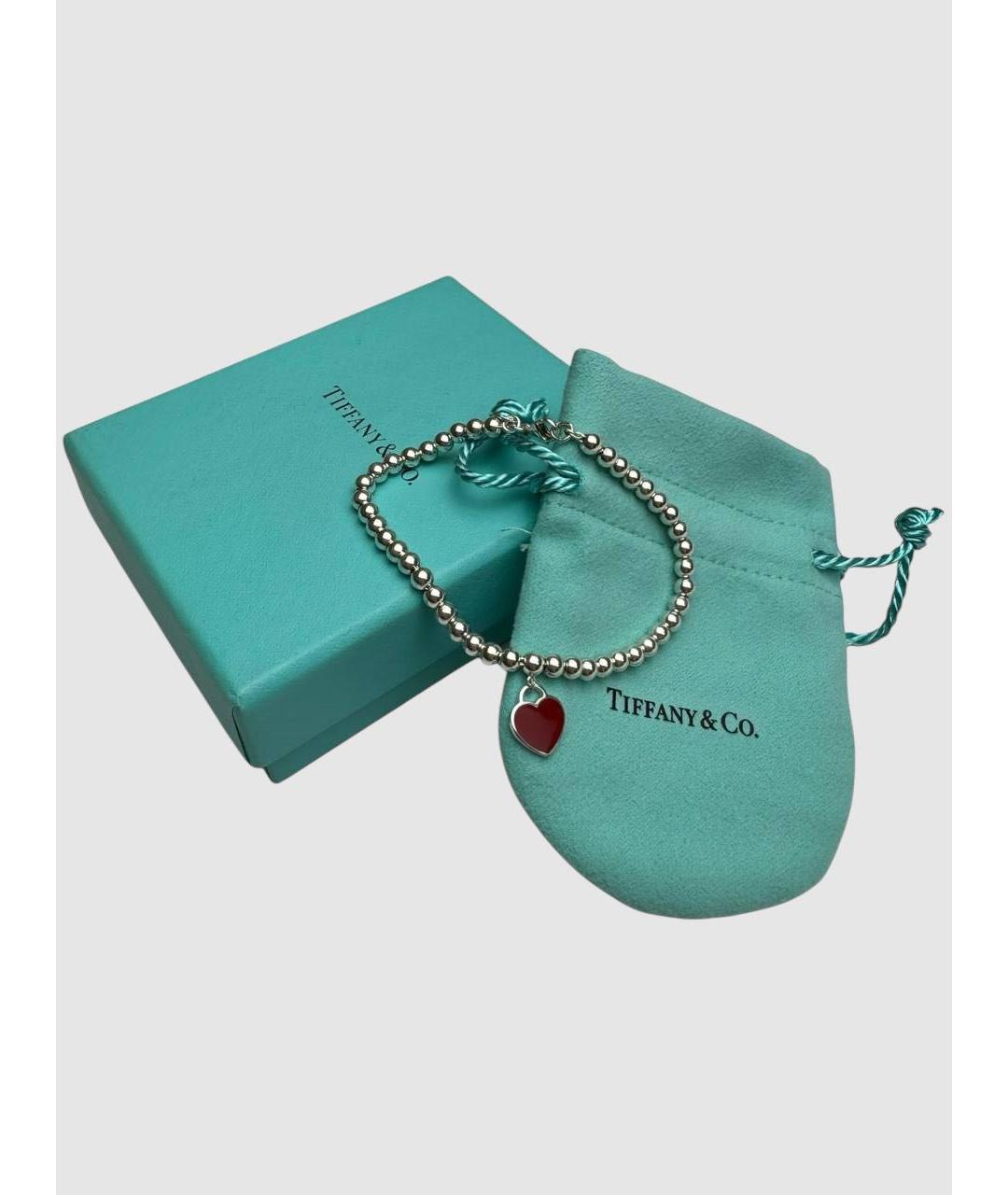 TIFFANY&CO Красный серебряный браслет, фото 3