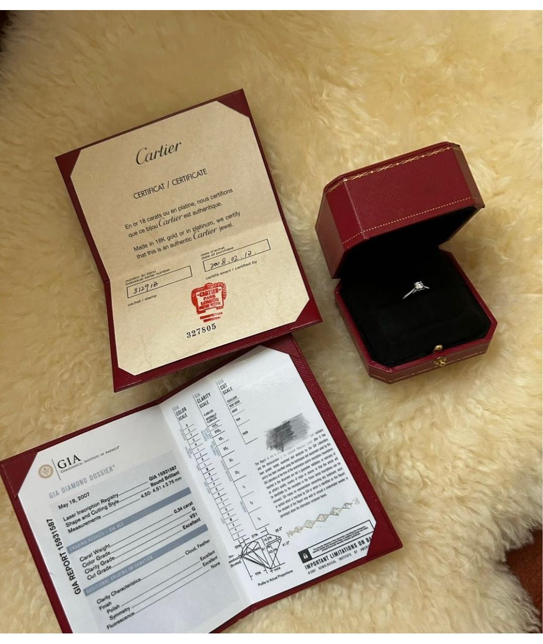 CARTIER Платиновое кольцо, фото 2
