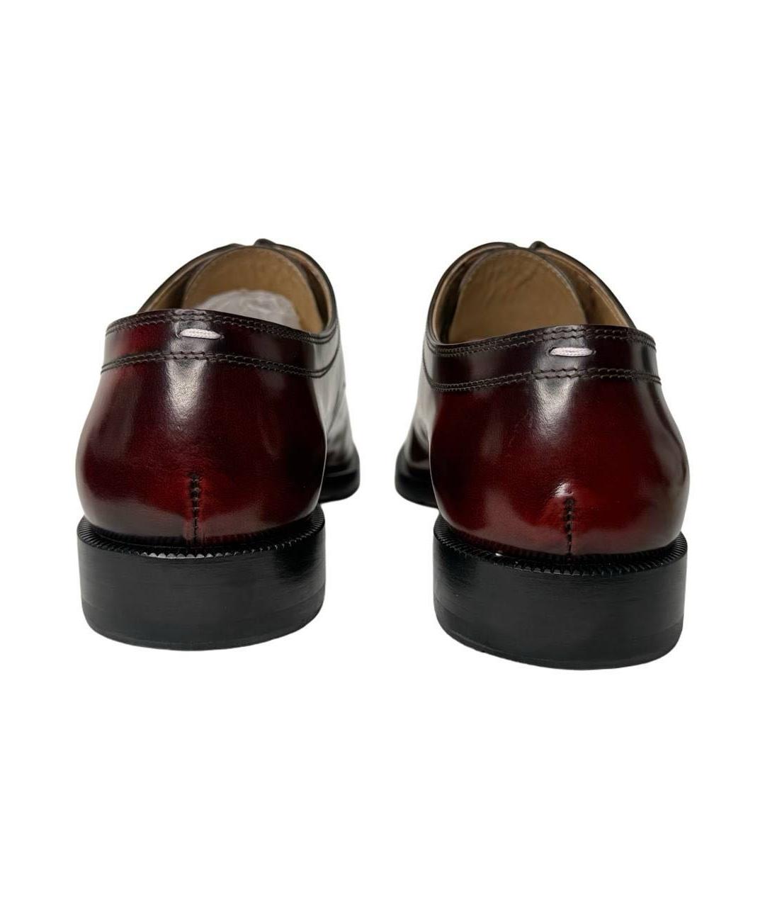 MAISON MARGIELA Бордовые мокасины из лакированной кожи, фото 7