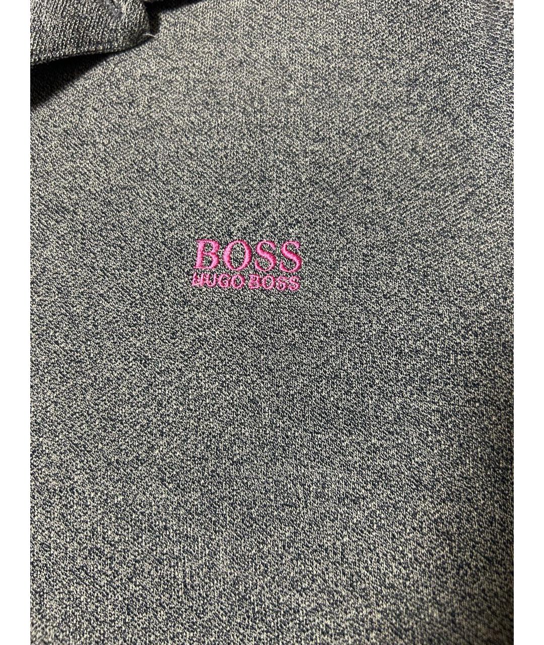HUGO BOSS Серое хлопко-эластановое поло с коротким рукавом, фото 3