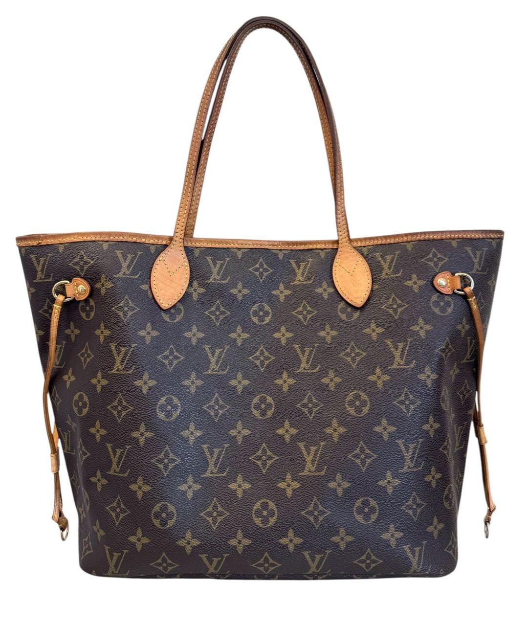 LOUIS VUITTON Коричневая кожаная сумка тоут, фото 9