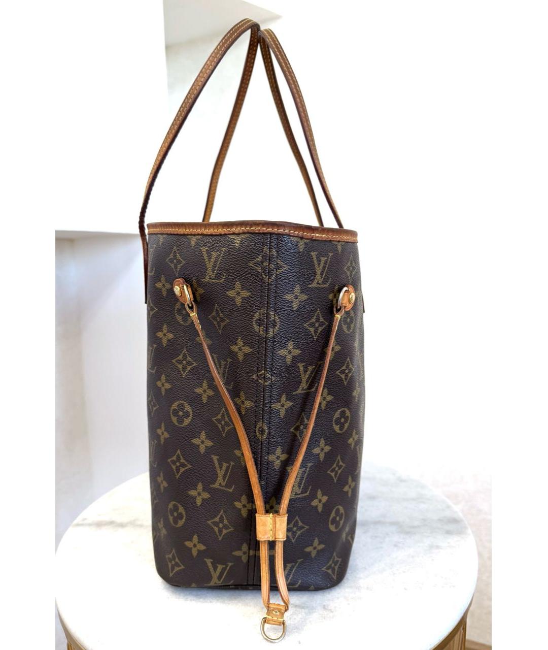 LOUIS VUITTON Коричневая кожаная сумка тоут, фото 6