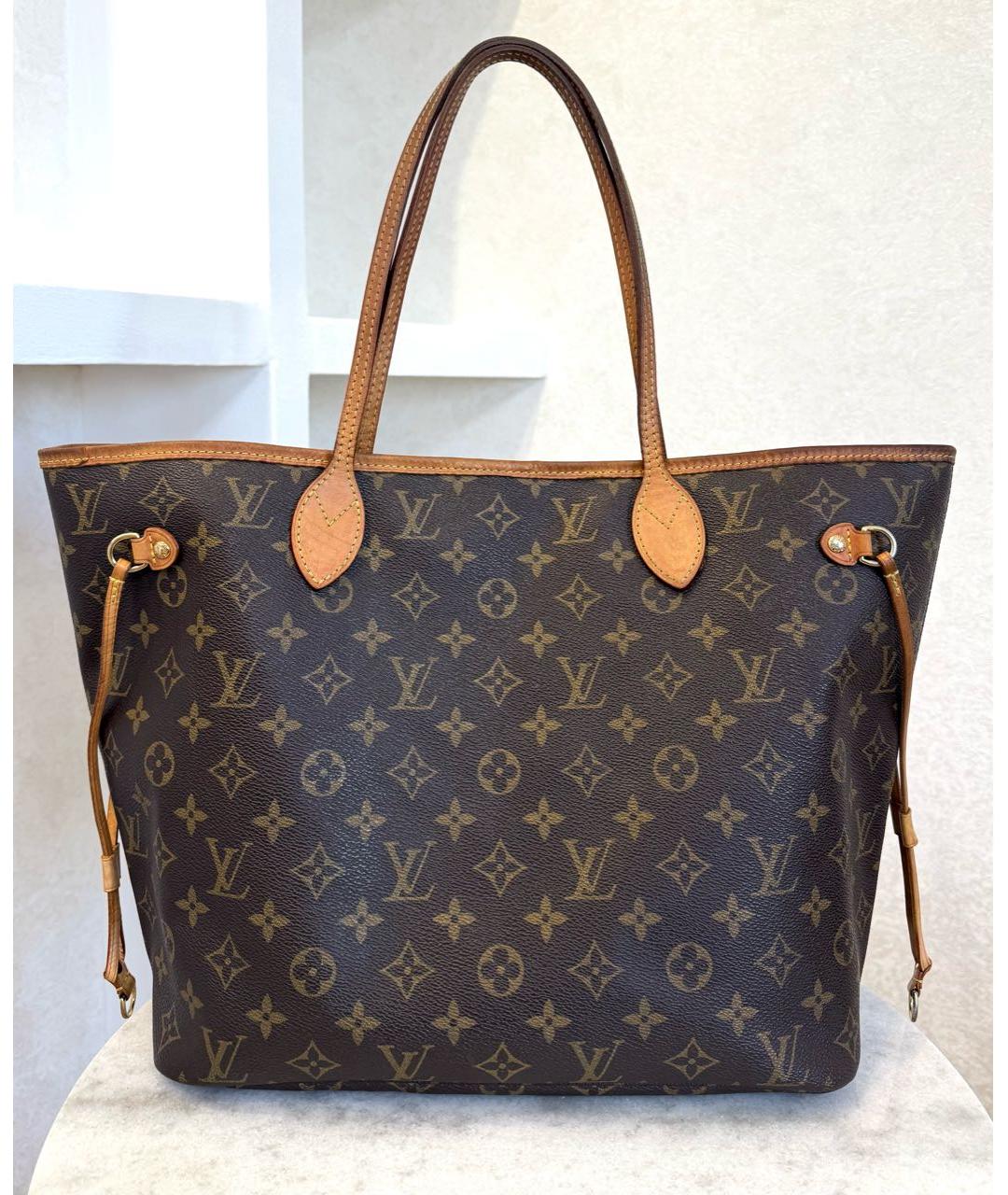 LOUIS VUITTON Коричневая кожаная сумка тоут, фото 2