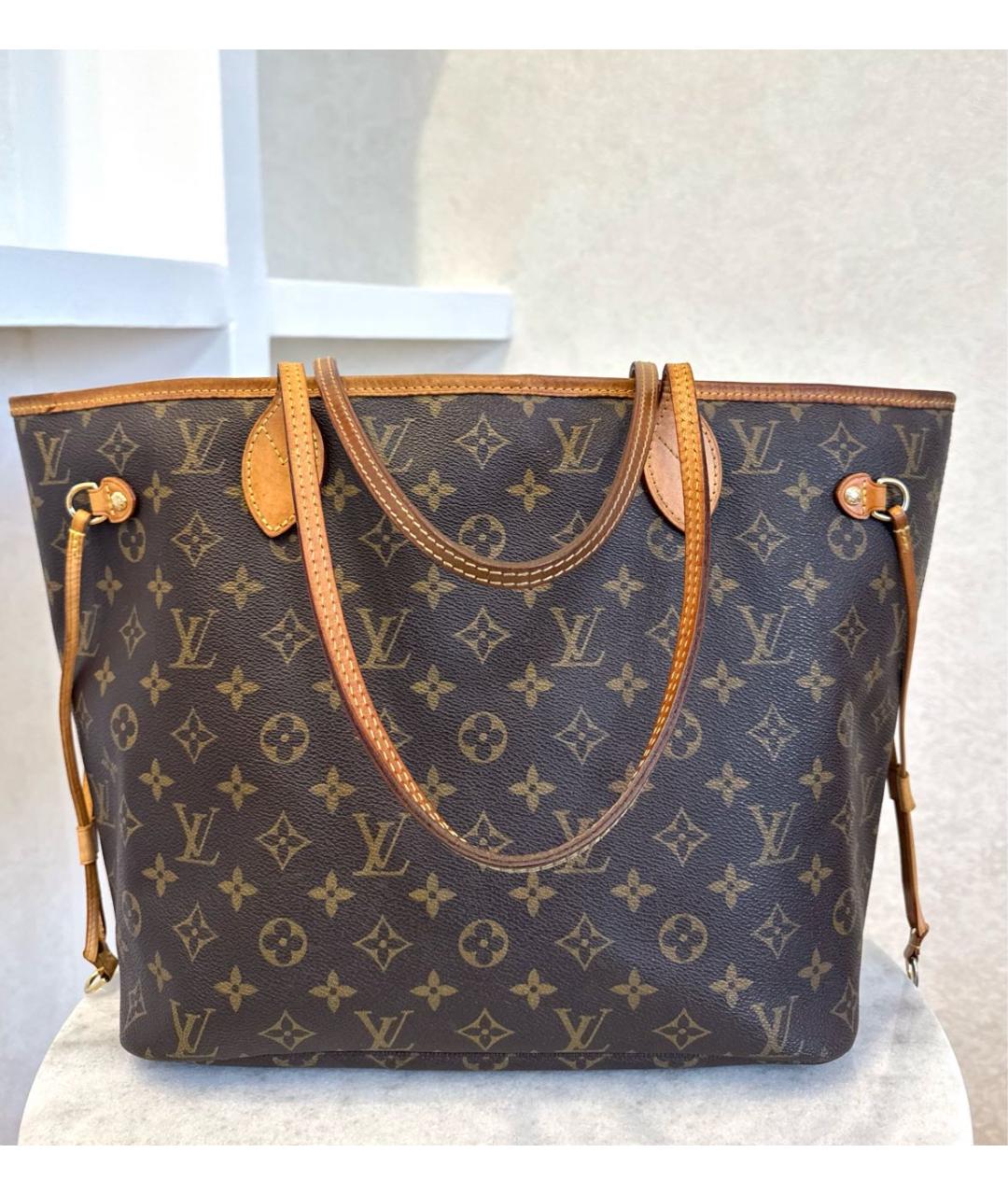 LOUIS VUITTON Коричневая кожаная сумка тоут, фото 5