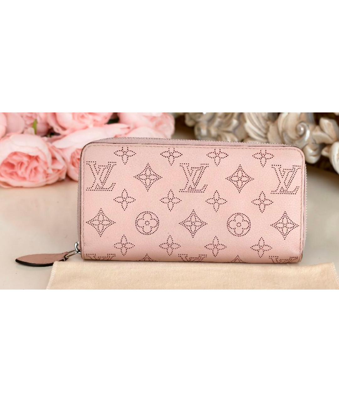 LOUIS VUITTON Розовый кожаный кошелек, фото 9