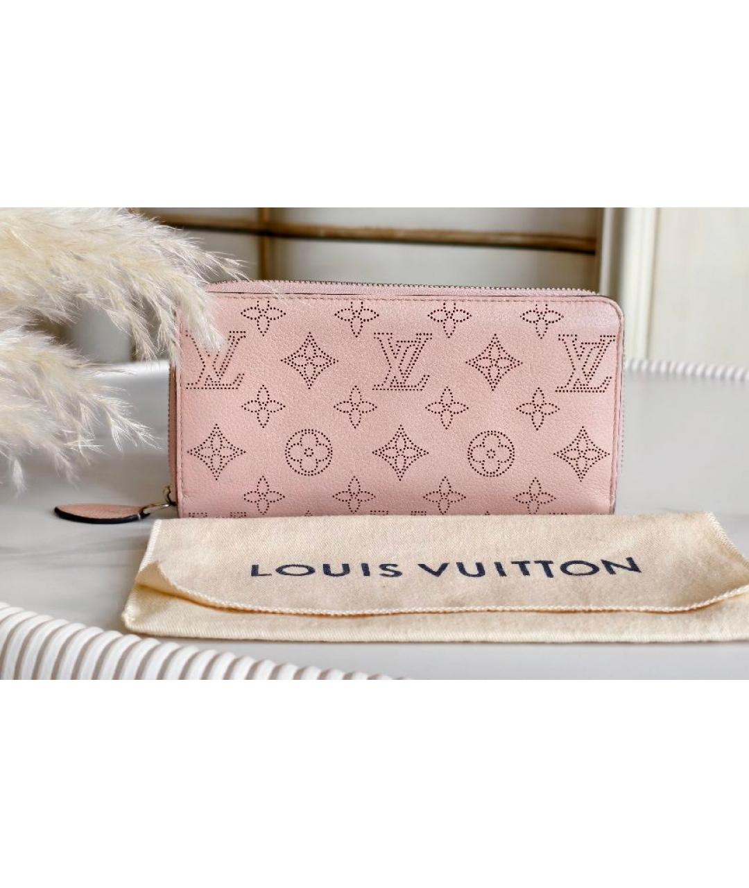 LOUIS VUITTON Розовый кожаный кошелек, фото 2