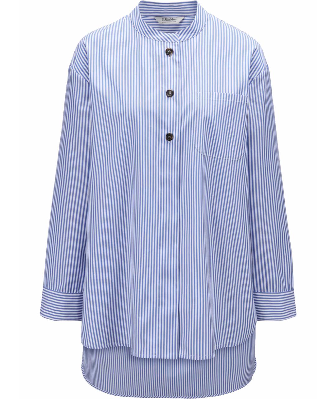 'S MAX MARA Голубая хлопковая рубашка, фото 1