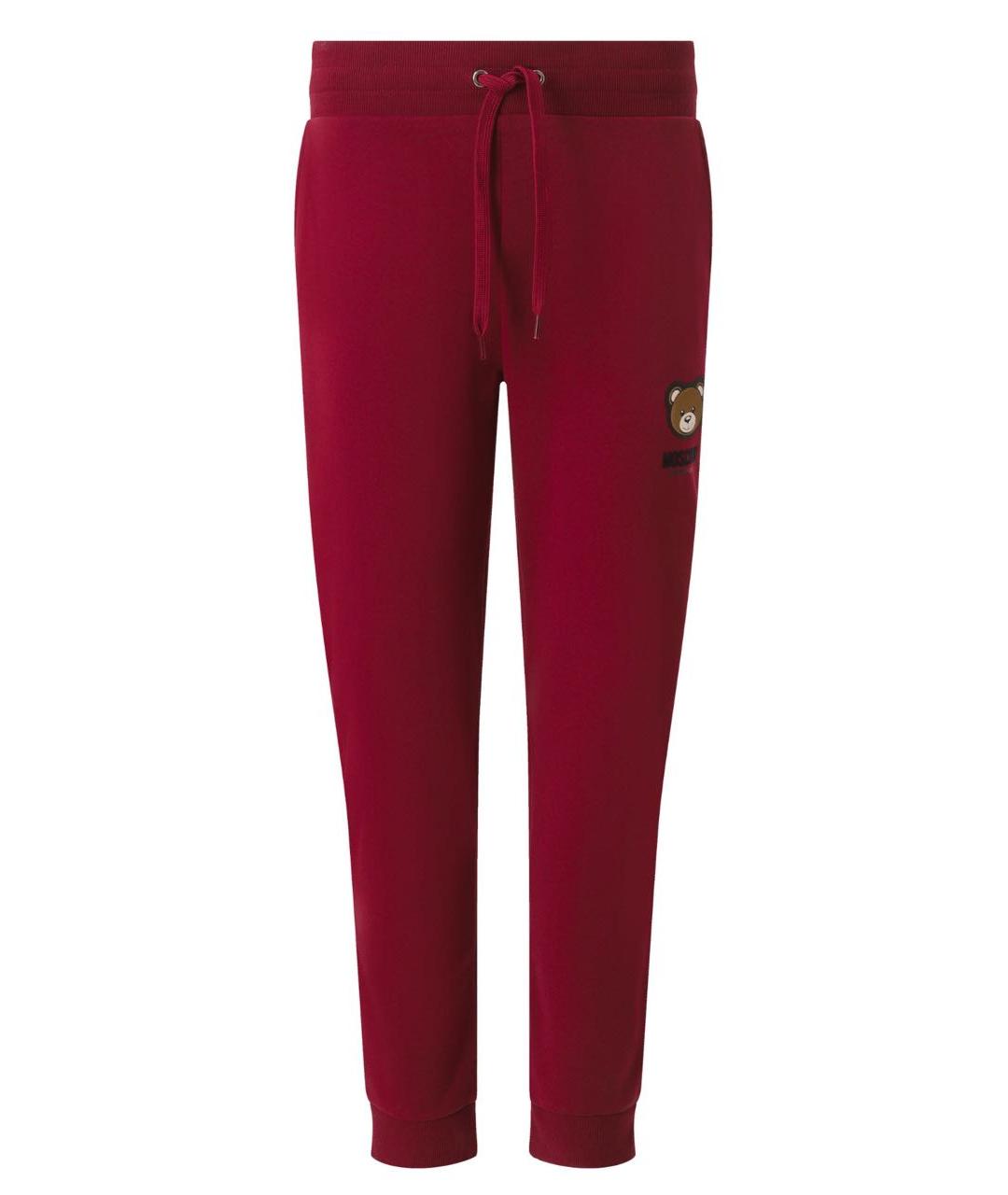 MOSCHINO Бордовые хлопковые повседневные брюки, фото 3