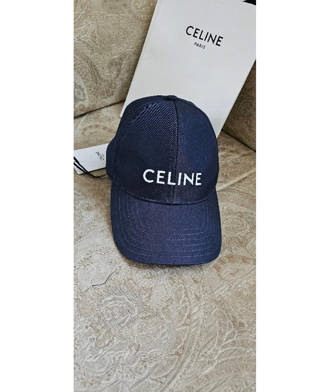 CELINE Темно-синяя хлопковая кепка, фото 9