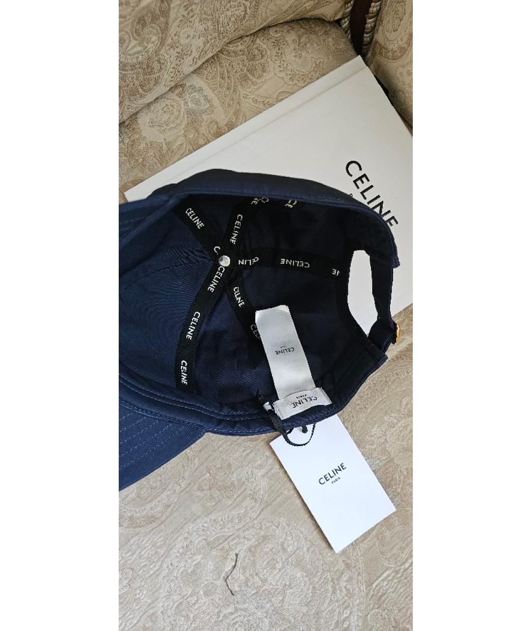 CELINE Темно-синяя хлопковая кепка, фото 6