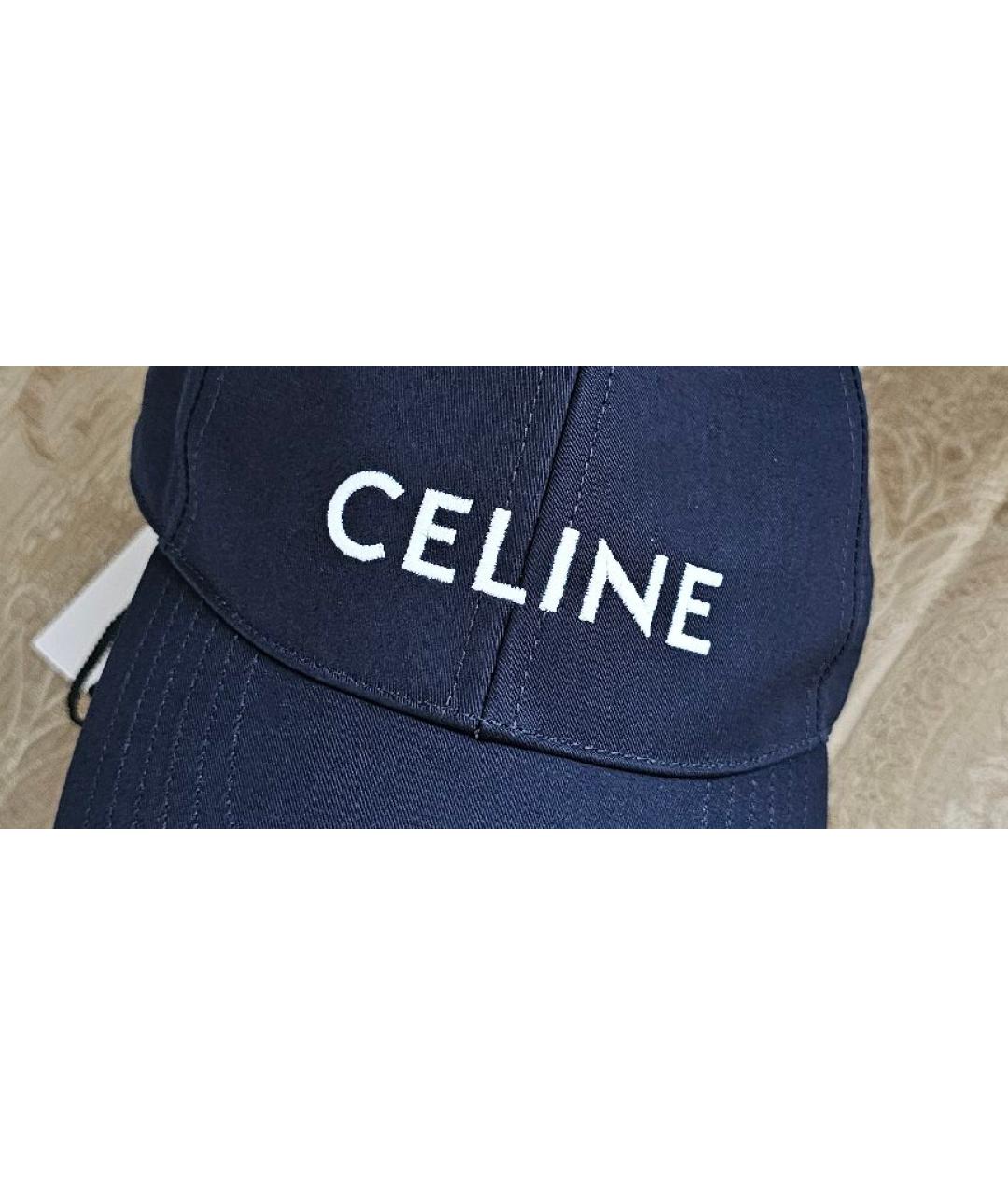 CELINE Темно-синяя хлопковая кепка, фото 4