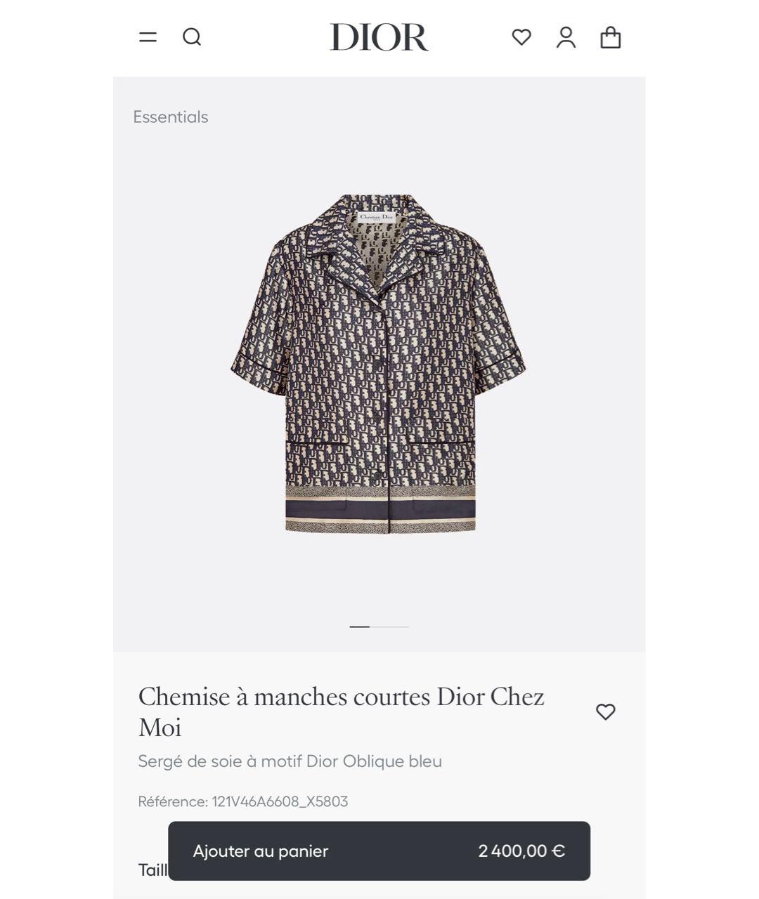 CHRISTIAN DIOR Темно-синяя шелковая рубашка, фото 3