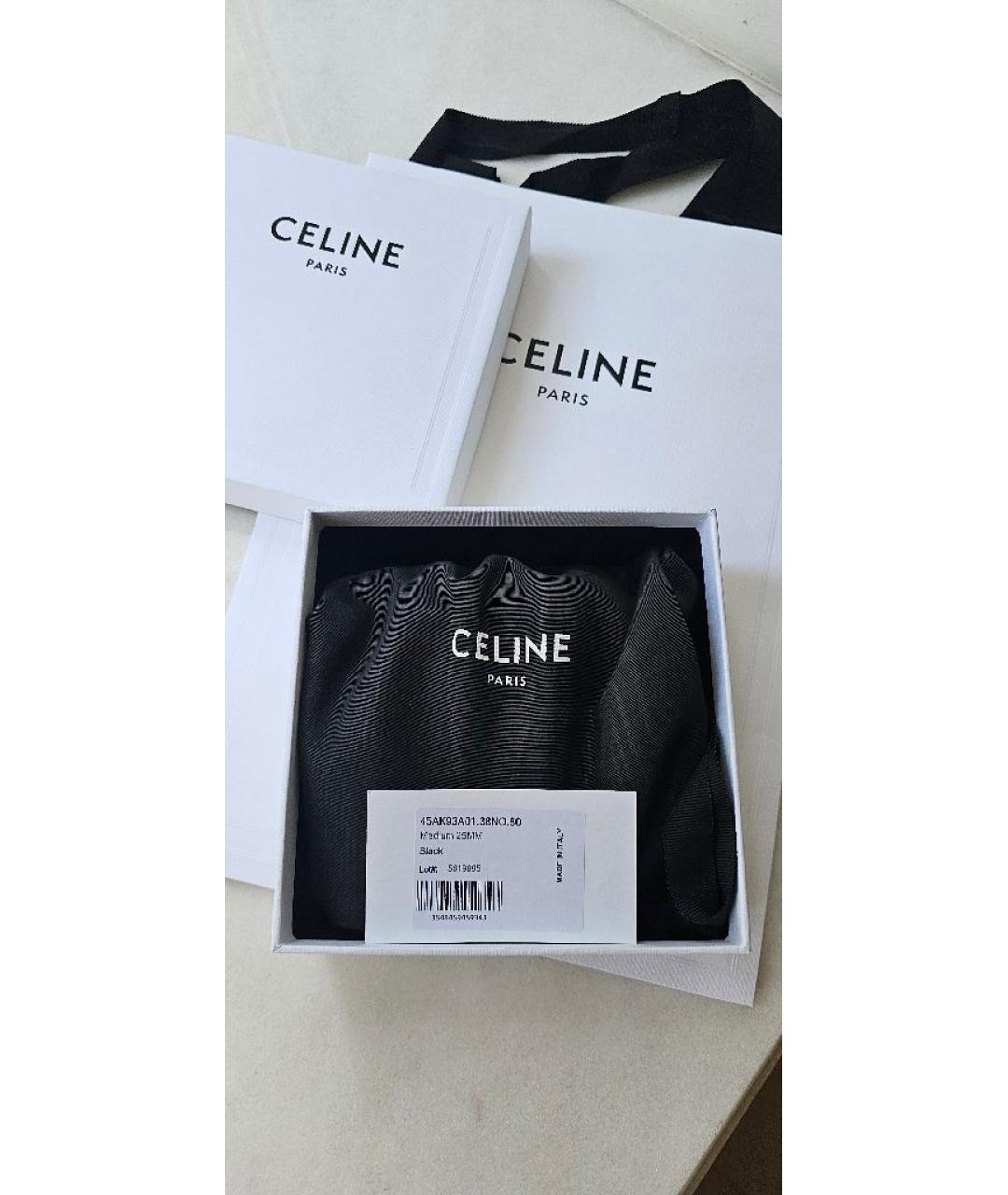 CELINE Черный кожаный ремень, фото 6