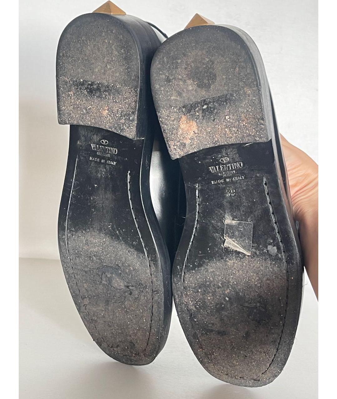 VALENTINO Черные кожаные лоферы, фото 5