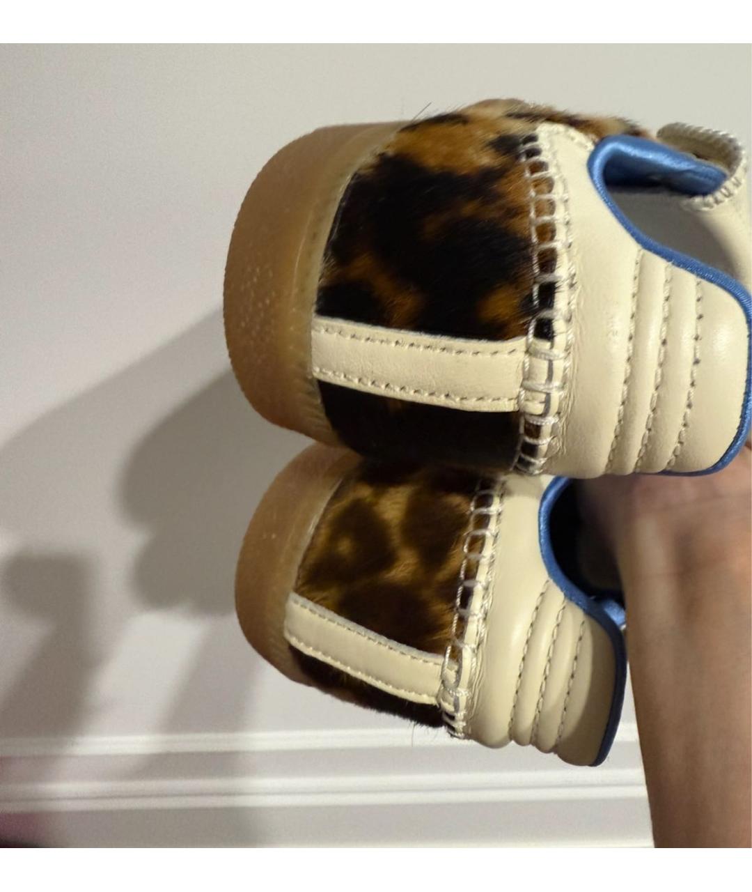 ADIDAS Коричневые кожаные низкие кроссовки / кеды, фото 4
