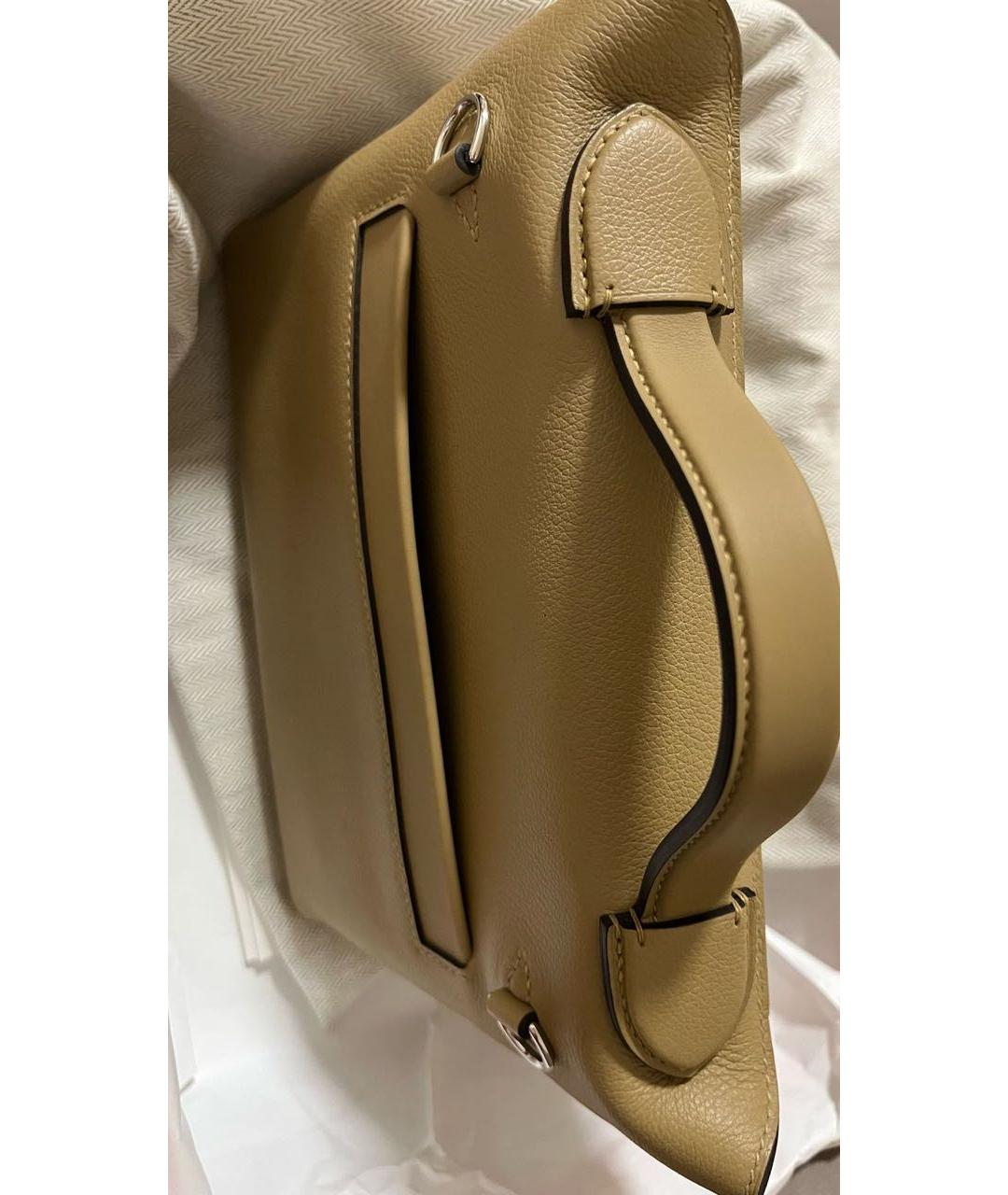 HERMES Бежевая кожаная сумка через плечо, фото 3