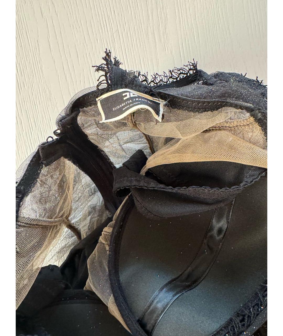 ELISABETTA FRANCHI Черное полиэстеровое коктейльное платье, фото 3