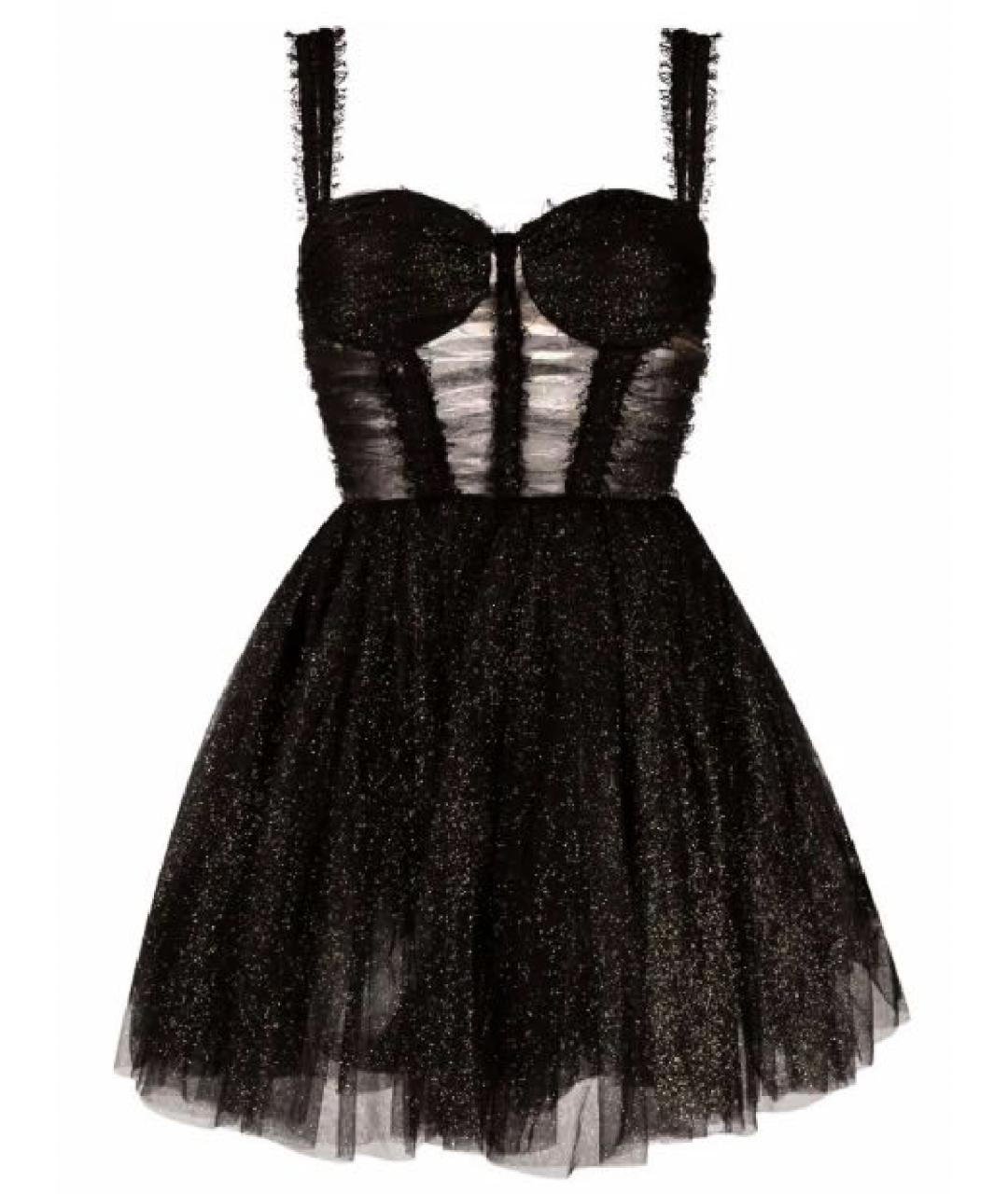 ELISABETTA FRANCHI Черное полиэстеровое коктейльное платье, фото 1