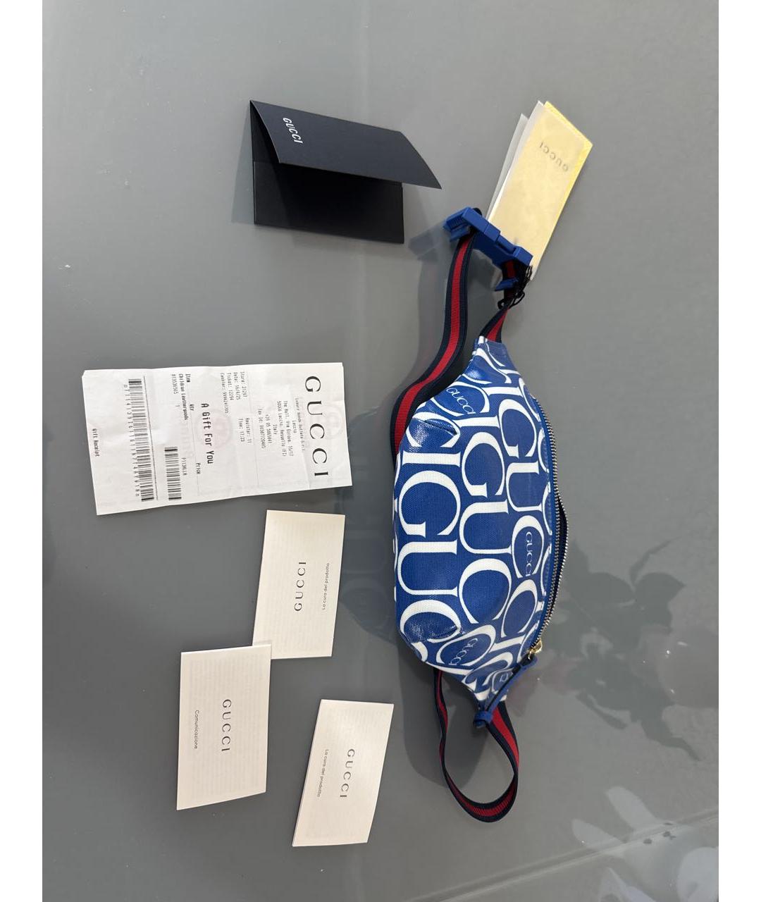 GUCCI Синяя поясная сумка, фото 2