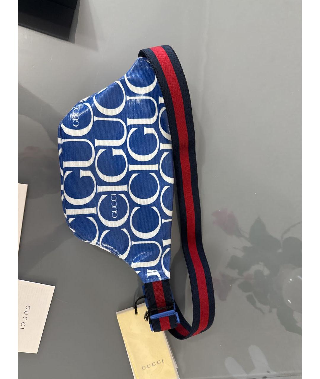 GUCCI Синяя поясная сумка, фото 4