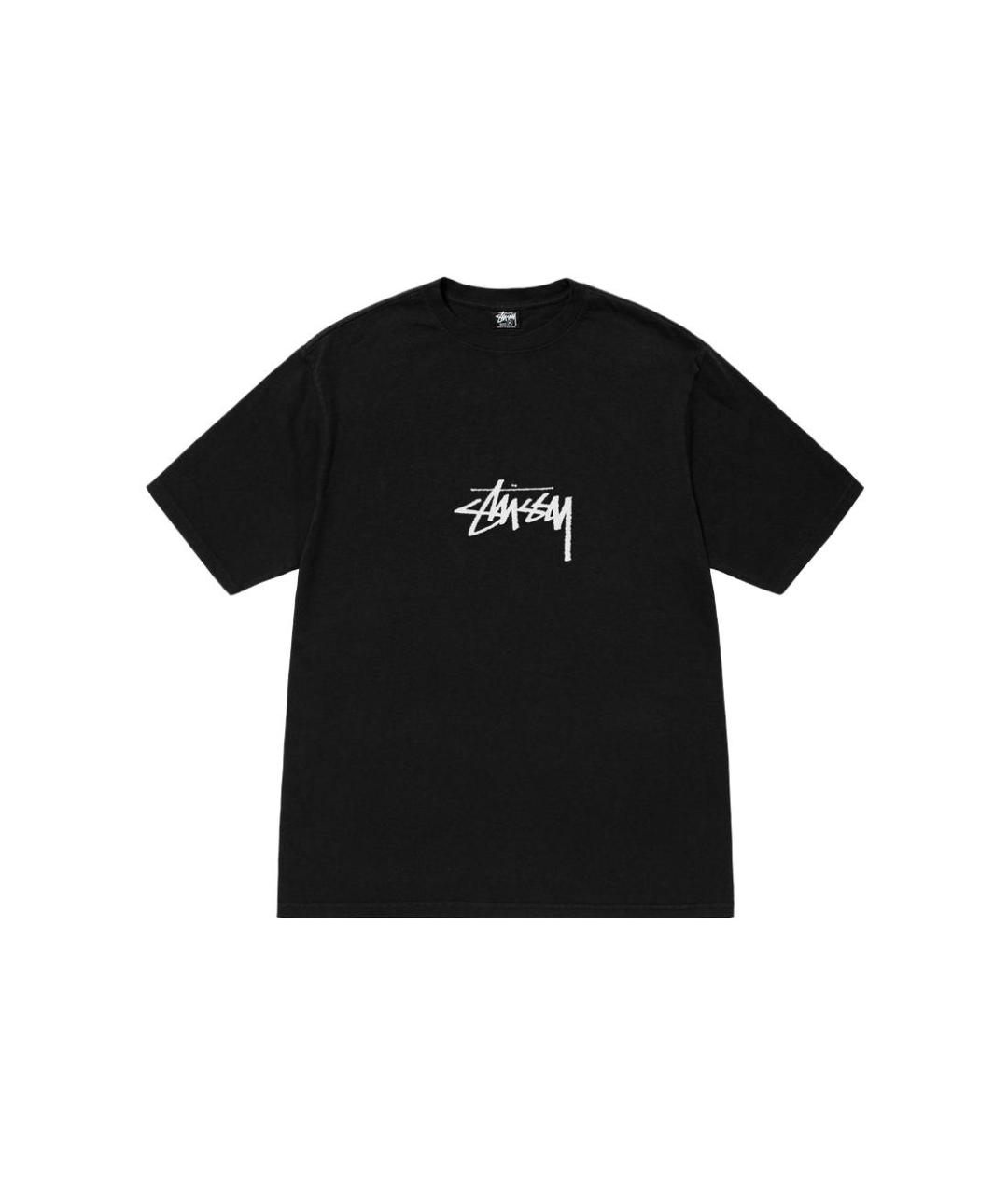 STUSSY Черная хлопковая футболка, фото 1