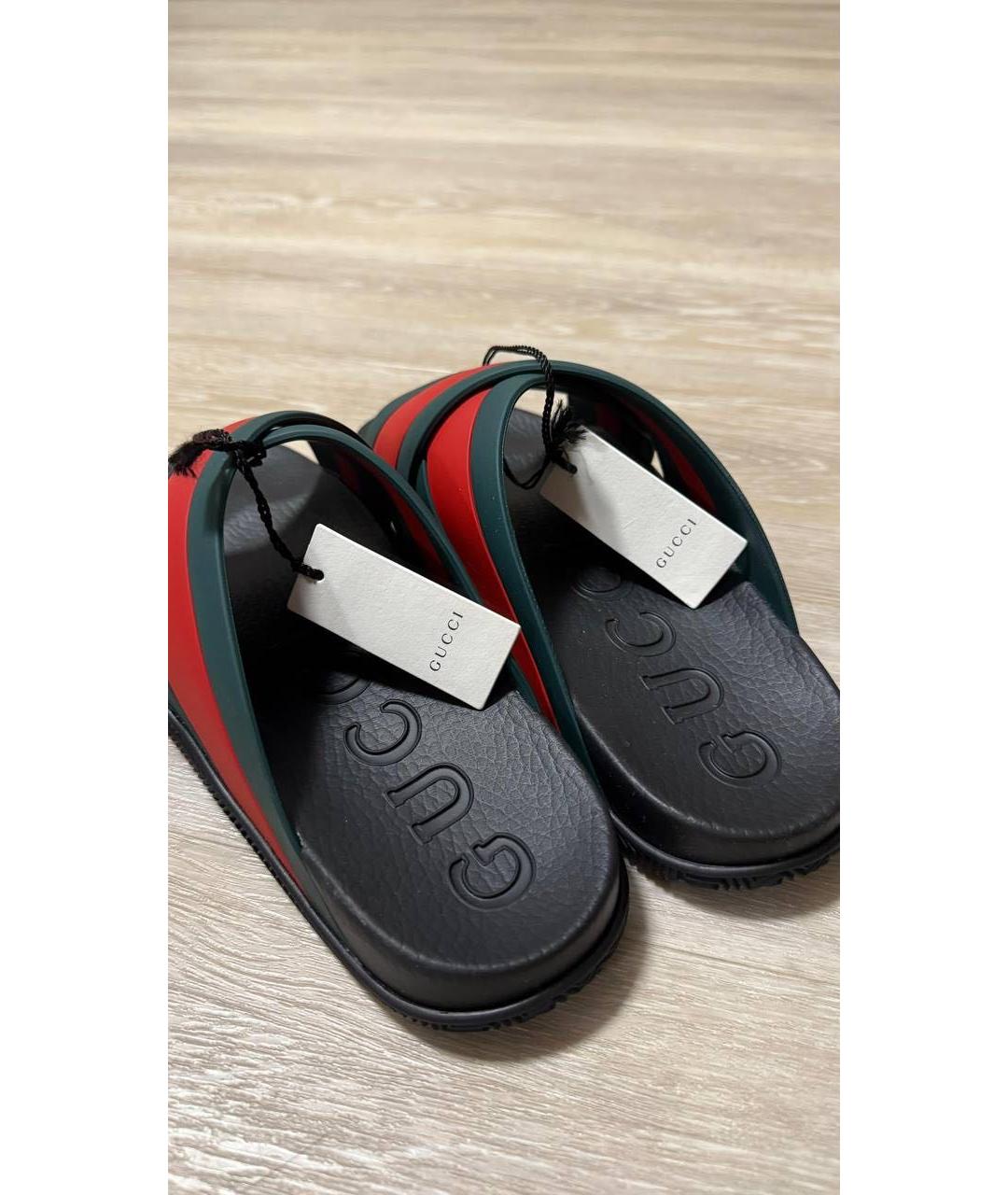 GUCCI Мульти резиновые шлепанцы, фото 5