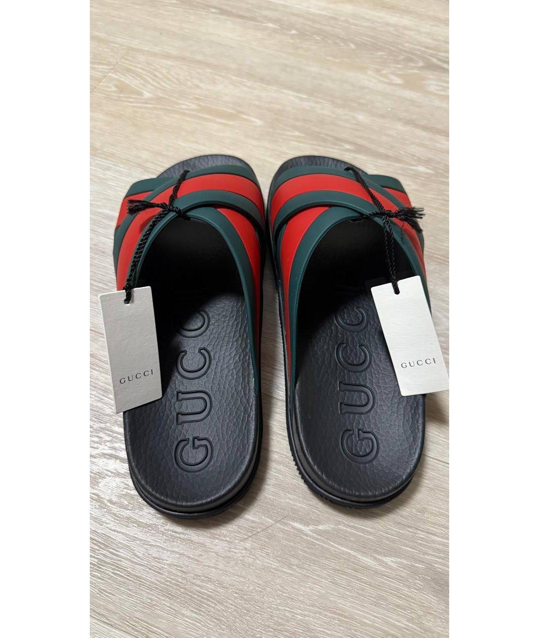 GUCCI Мульти резиновые шлепанцы, фото 3