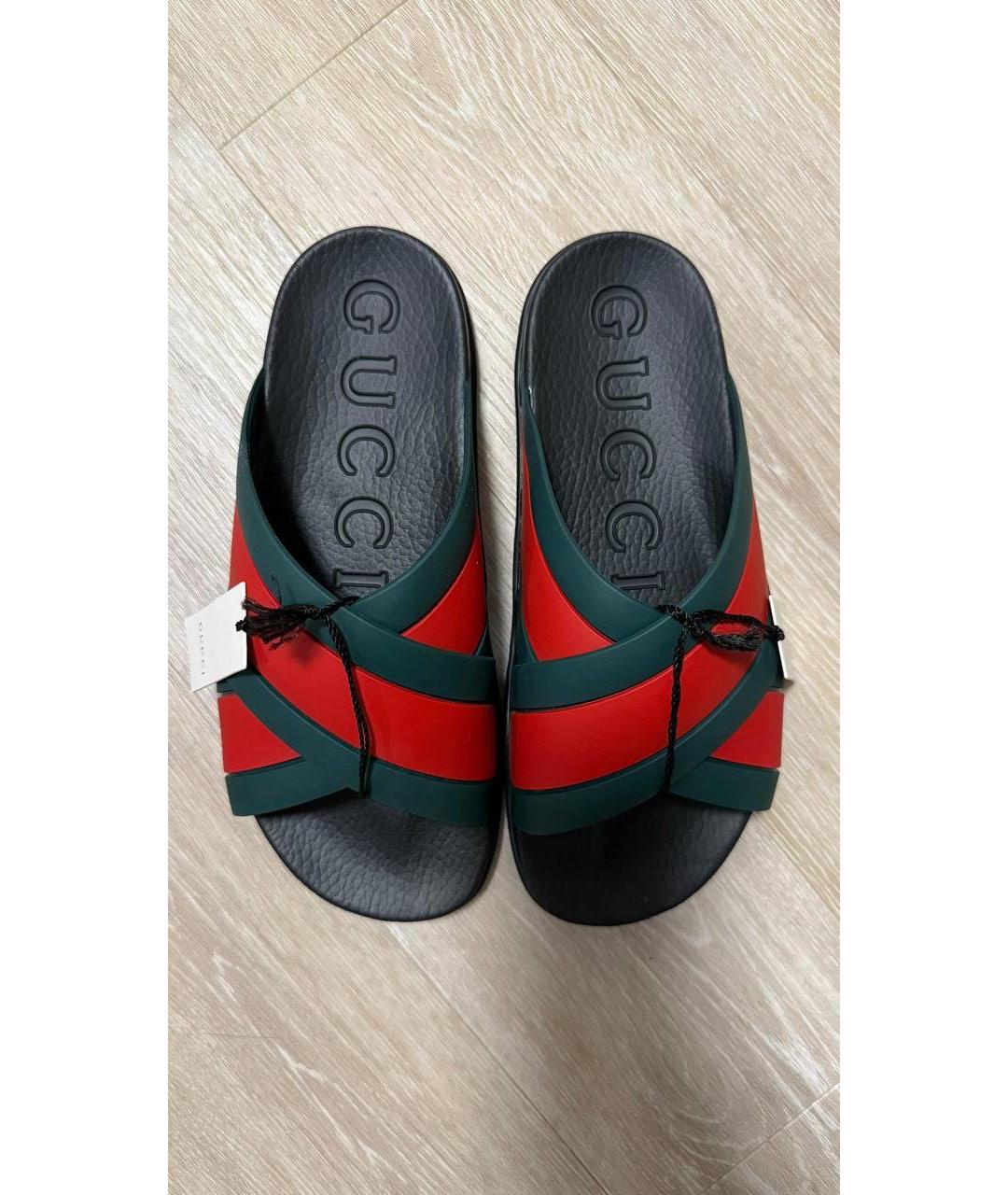 GUCCI Мульти резиновые шлепанцы, фото 2